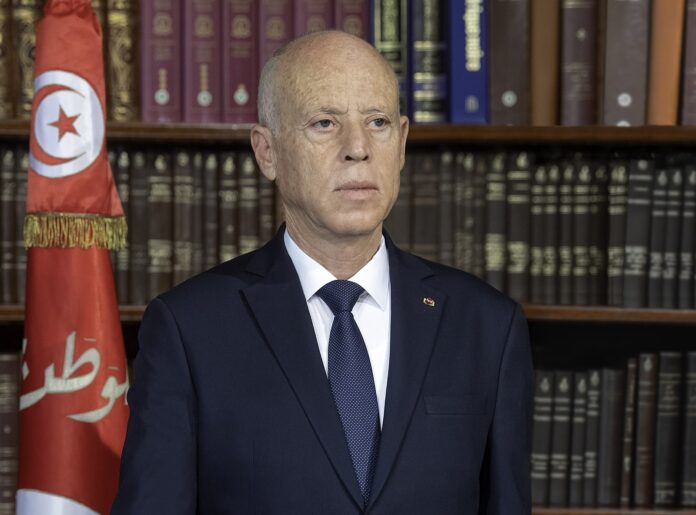 Portrait du président de la Tunisie Kaïs Saïed